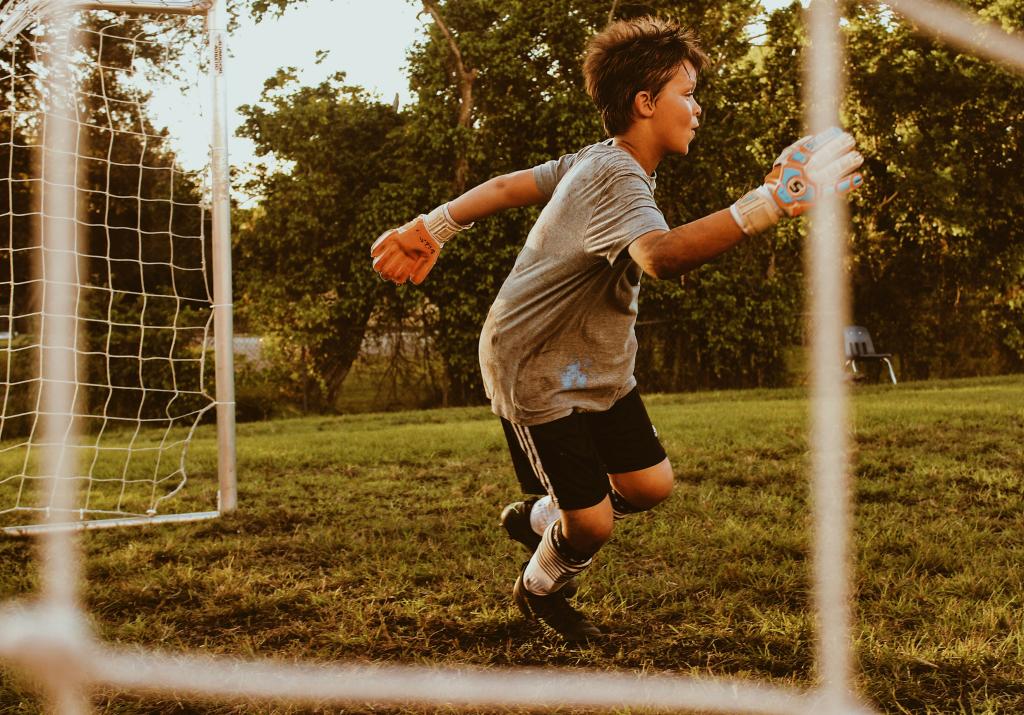 Child playing football