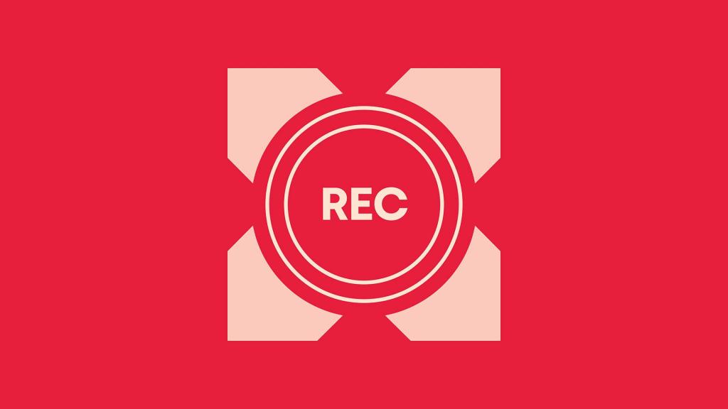 A red 'record' symbol