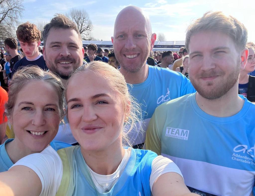 Chris and Garry, far back, in last year's TTP Cambridge Half Marathon