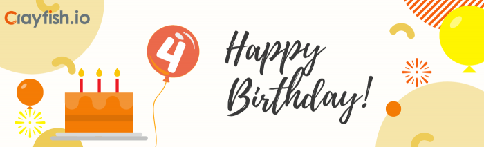 Crayfish 4th birthday banner
