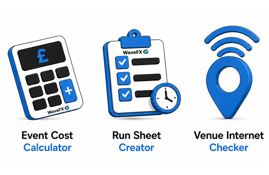 Free event production planner and cost calculator tool from WaveFX