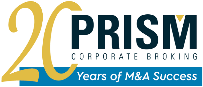 Prism logo celebration 20 years of M&A success