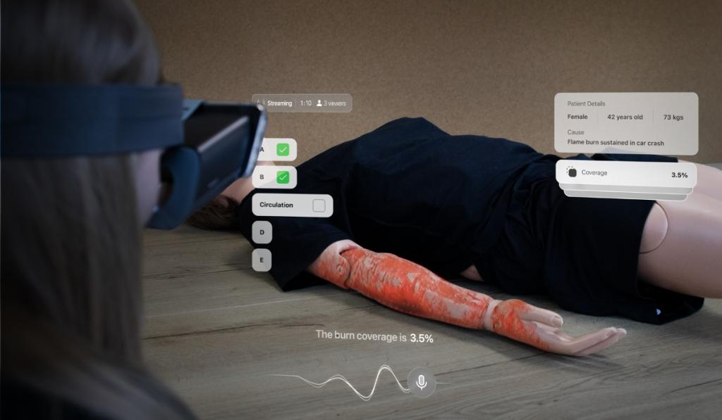 Mixed reality burns surgical training system developed by Team Consulting with the Buckinghamshire NHS Trust
