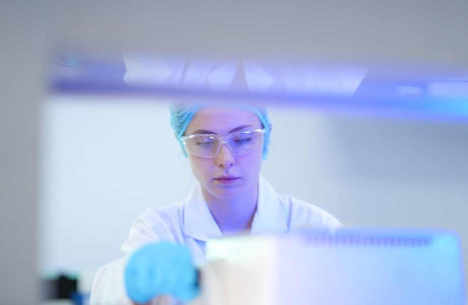 a nurse working with cells