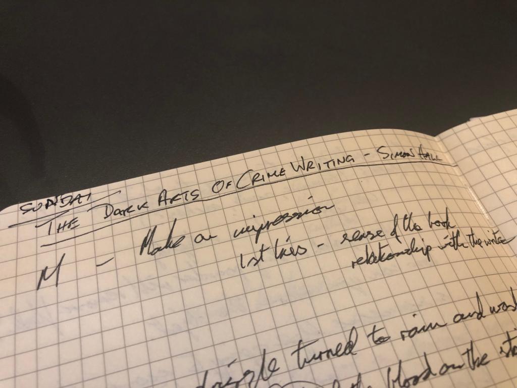 A notebook full of notes of Simon's course