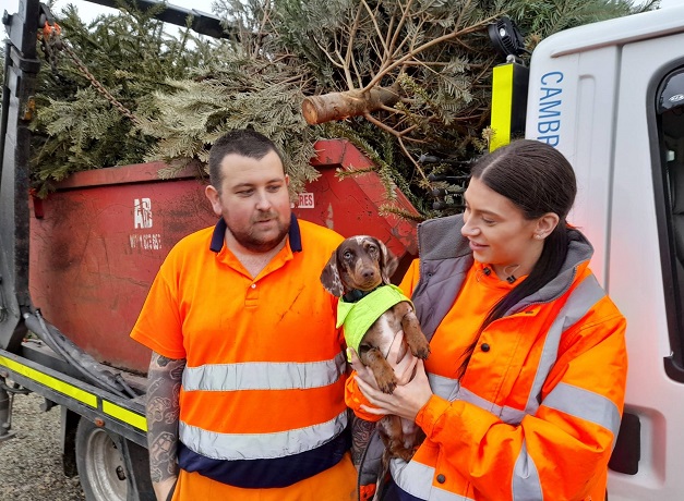 Josh Covill and Casey Winters of Covill Skips, were joined by their cute dog on their rounds