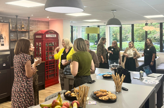 Cambridge Network peer group session: business people chatting