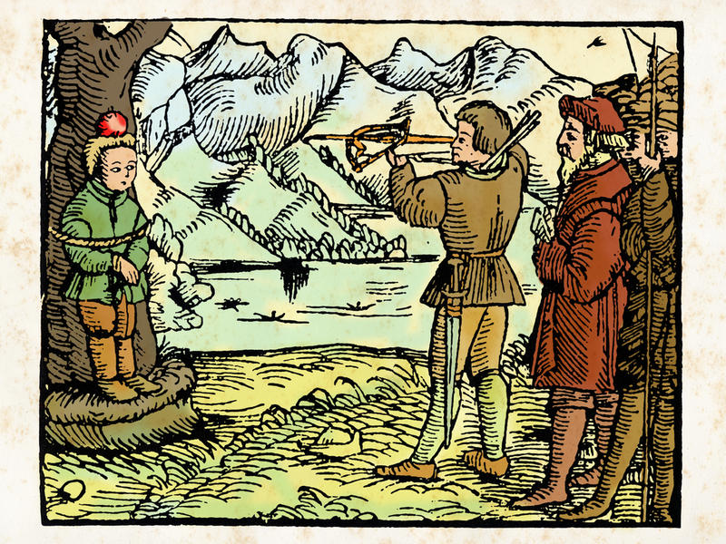 William Tell with apple on his head