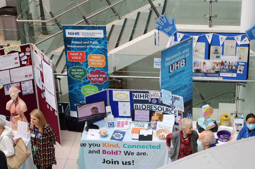 NIHR BioResource stand at QLE, Birmingham on Clinical Trials Day 2023