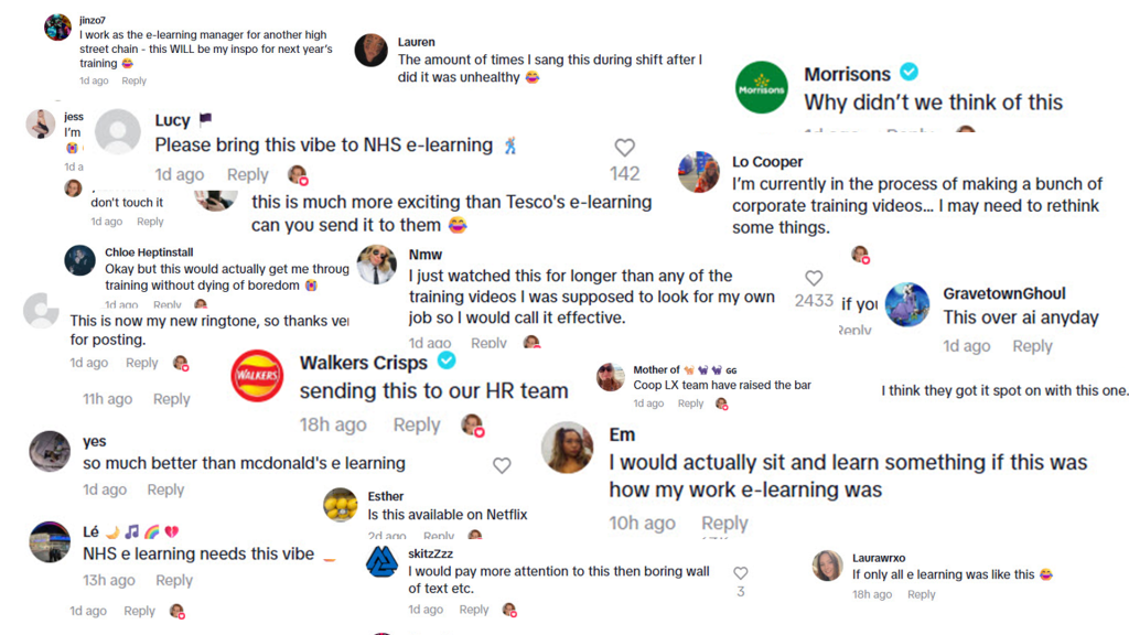 TikTok comments:“That’s some e-learning I can get behind”