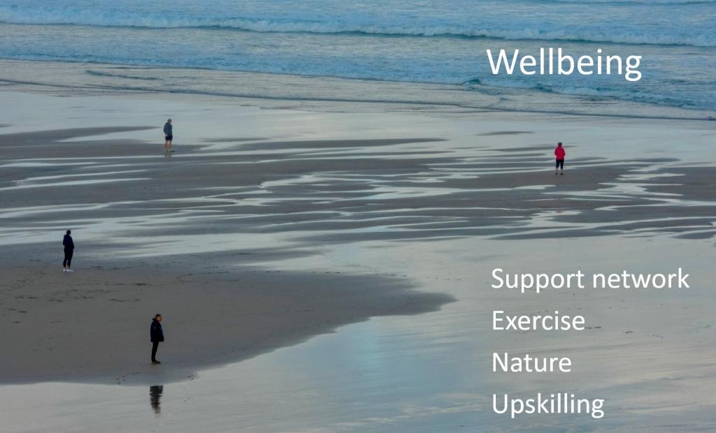 Pretty slide of seashore, with heading wellbeing