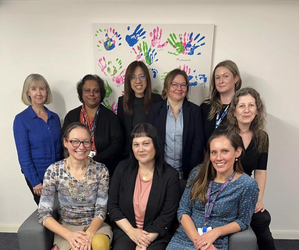 Top row: Anne Walters, Anne George, Christine Chan, Svetlana Whittaker, Debbie Clapham, Sarah Marsden, Bottom row: Rose Eichenberger, Hila Apelbaum, Jennifer Gray. (Not pictured: Alessandra Barreto da Silva)