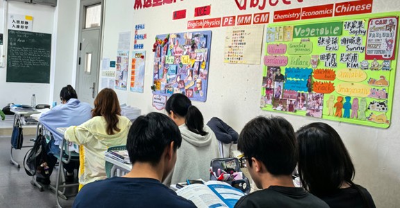 Students at our partner school in Wuhan, China.