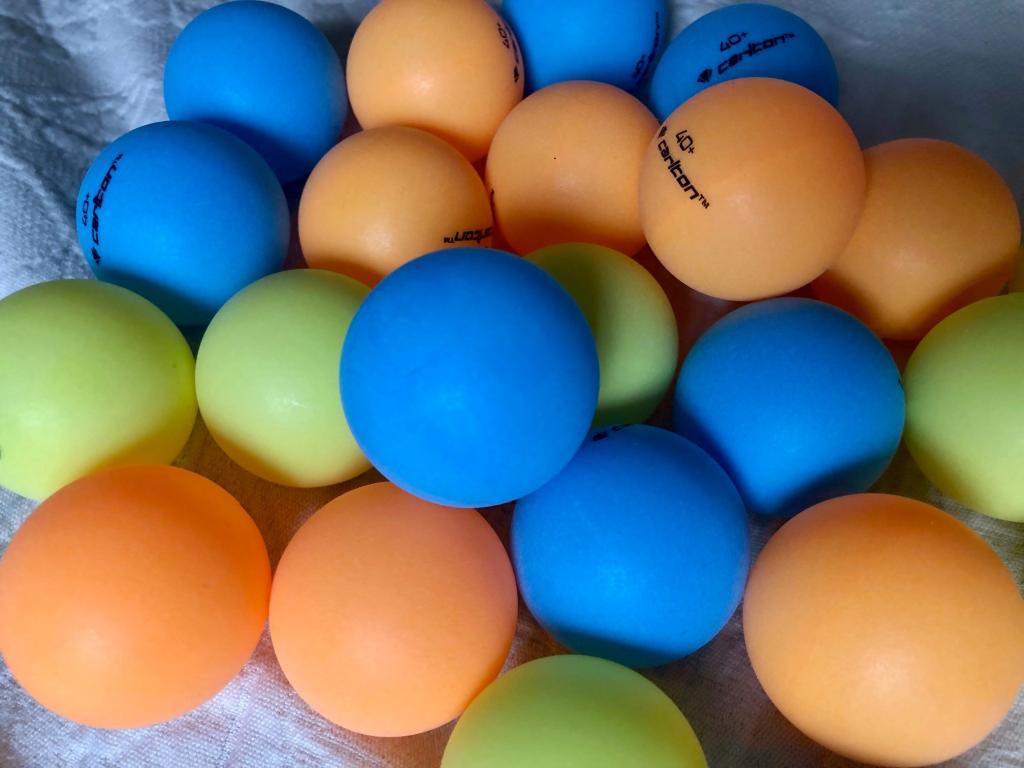Dozens of ping pong balls