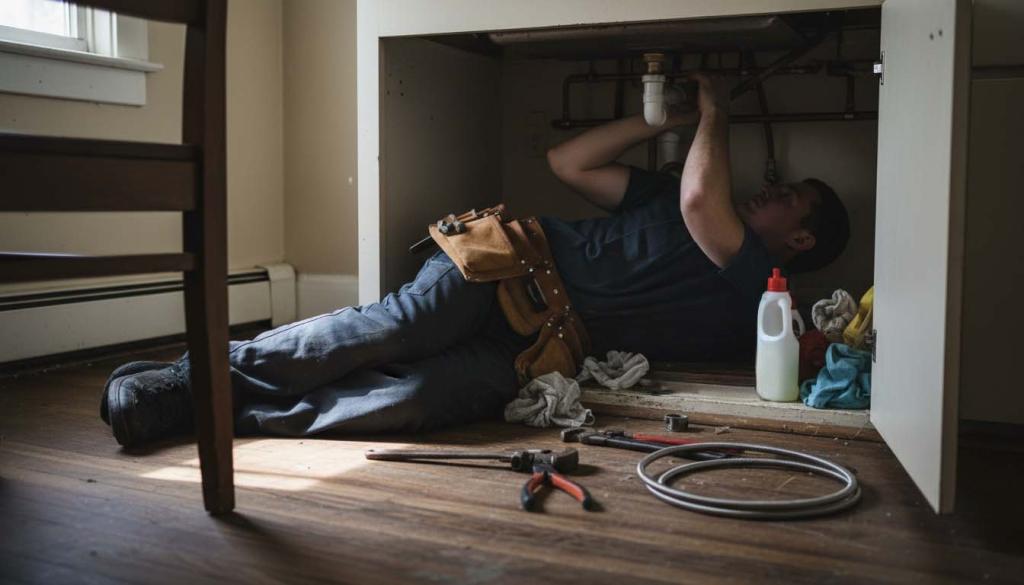 Plumber working