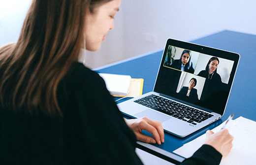 Woman on a zoom call