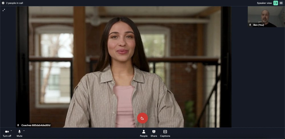 Screenshot of AI-based coaching tool.