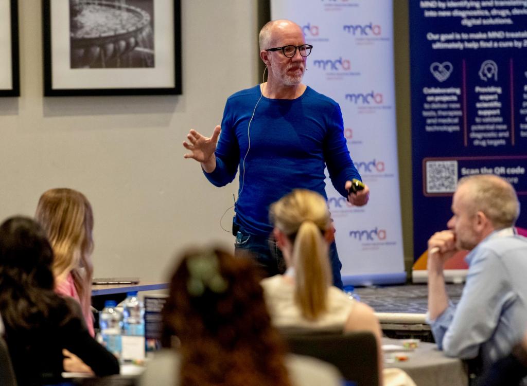 Simon giving a presentation