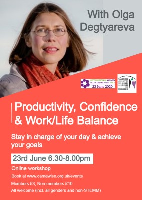 Productivity, Confidence & Work/Life Balance Event Poster