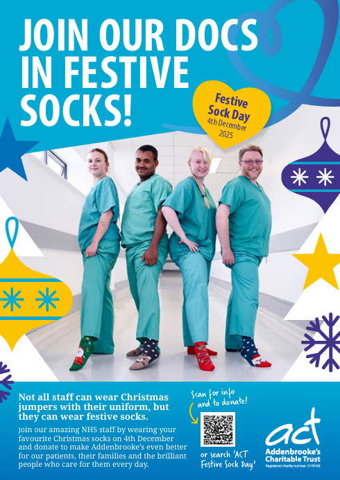 Join our Docs in Festive Socks and raise money for Addenbrooke's 