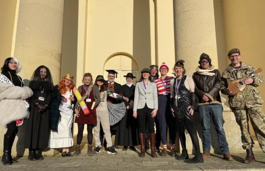 Teachers at Kimbolton School getting into the spirit of World Book Day