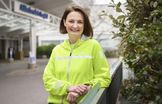 Liza in front of Addenbrooke's Hospital
