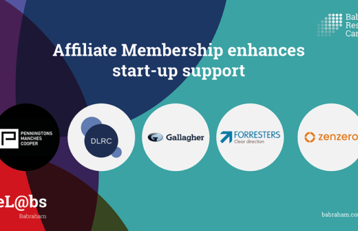 A branded image showcasing the logos of the 5 affiliate members of LiveLabs. The title of the image is 'Affiliate Membership enhances start-up support'