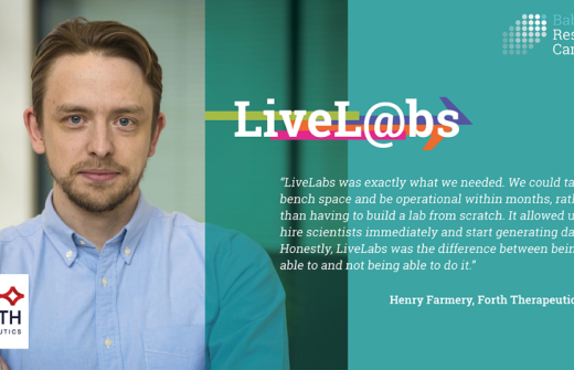 Branded image with quote taken from the article, featuring LiveLabs and Forth logo. 