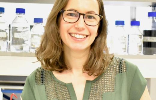 Beccy in a science lab