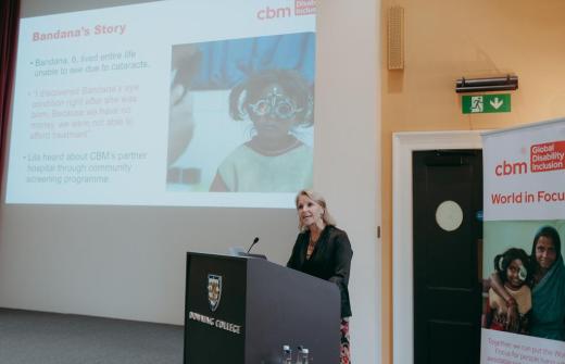 Kirsty Smith, CEO, talking at event 