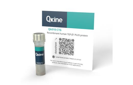 Qkine cell therapy grade vial and information card