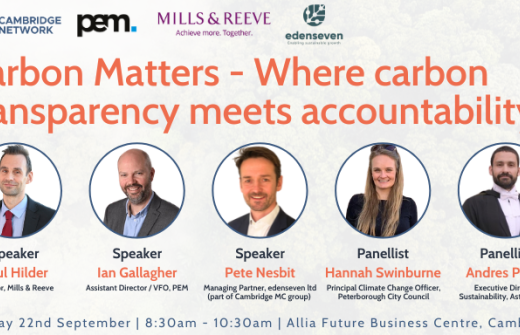Carbon matters event, inlcuding 5 images of speakers