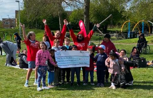 Children saying thank you for the funds raised