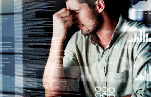 Man worrying about data