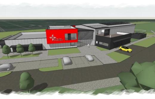 East Anglian Air Ambulance new base render. Image credits to Fabric First Architects. 