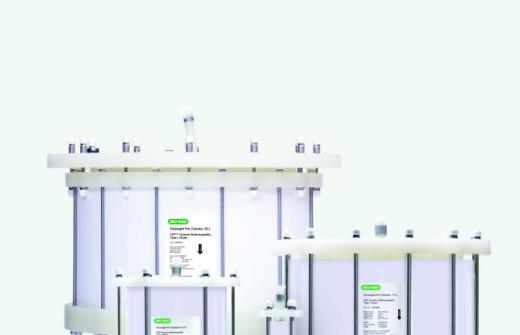 Bio-Rad’s portfolio of Foresight Pro Columns: 5–33 cm inner diameter (ID) columns and new 45 cm ID column (largest column, back left)
