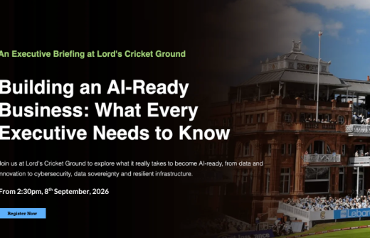 Titled 'Building an AI-Ready Business: What Every Executive Needs to Know' on a black background with Lord's Cricket Ground image