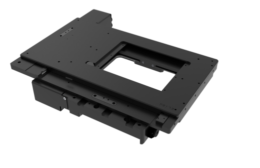 Black coloured motorised stage for inverted microscopes