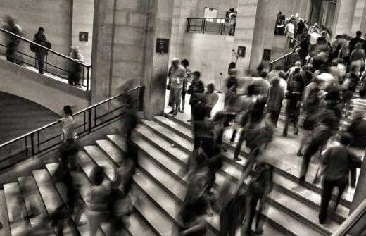 A busy station full of people. A great place to sit and experience all types of human behaviour. 