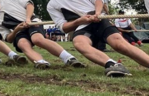 James L competing in the tug of war