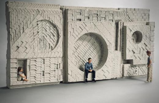 Pre-colour scale model of Welcome commission - sculpture 