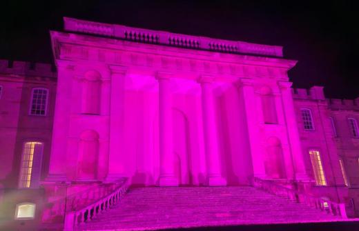 Kimbolton Castle shines purple for pancreatic cancer awareness