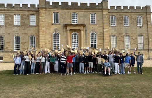 Kimbolton School pupils celebrating their GCSE results