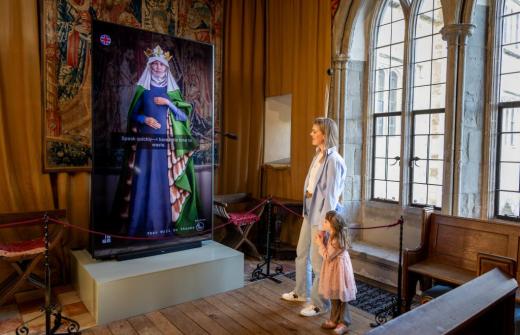 AI avatar at Leeds Castle in Kent "AI Queen Eleanor of Castile" (Image Credit - Leeds Castle)