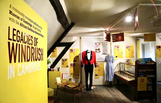 Legacies of Windrush exhibition design at the Museum of Cambridge
