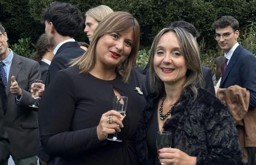 Luciana Scrofani Green and Claudia Peverini​ at the IoT & AI for Frugal Innovation Bootcamp Pitch Day and Award Ceremony at Christ’s College Cambridge