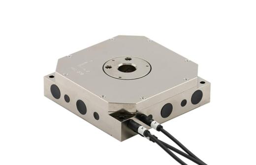 A silver coloured nanopositioning stage