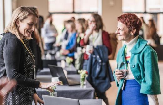 People networking at an event