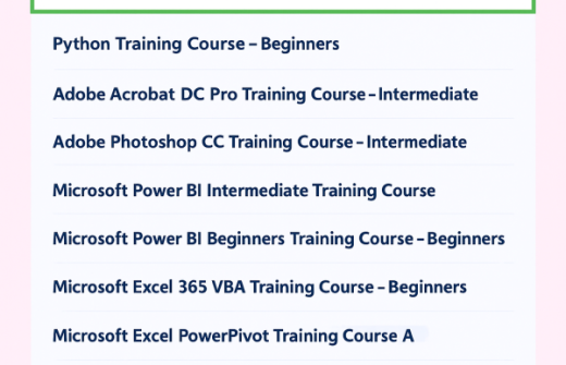 Promotional image demonstrating a new website feature: users can search for training courses by location. The example search ‘training Cambridge’ displays a list of available courses beneath a deep navy header