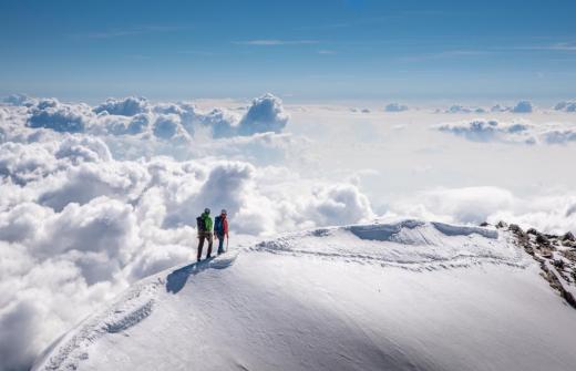 Snow Mountain with 2 peoples 